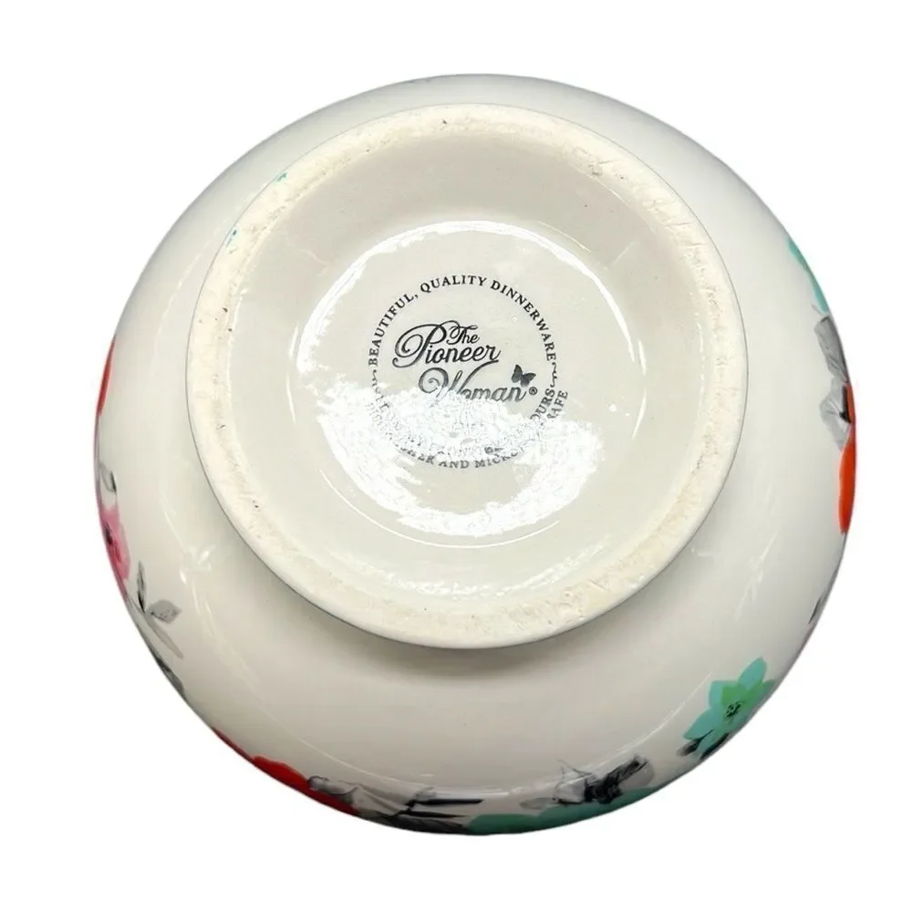 The Pioneer Woman Flea Market Floral Bowl Ceramic Pedestal Cereal Fruit